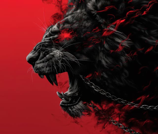 Red Thunder Lion - Front design